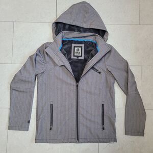 Buckle BKE Sport Blue Gray Herringbone Fleece Lined Full Zip Winter Coat Jacket